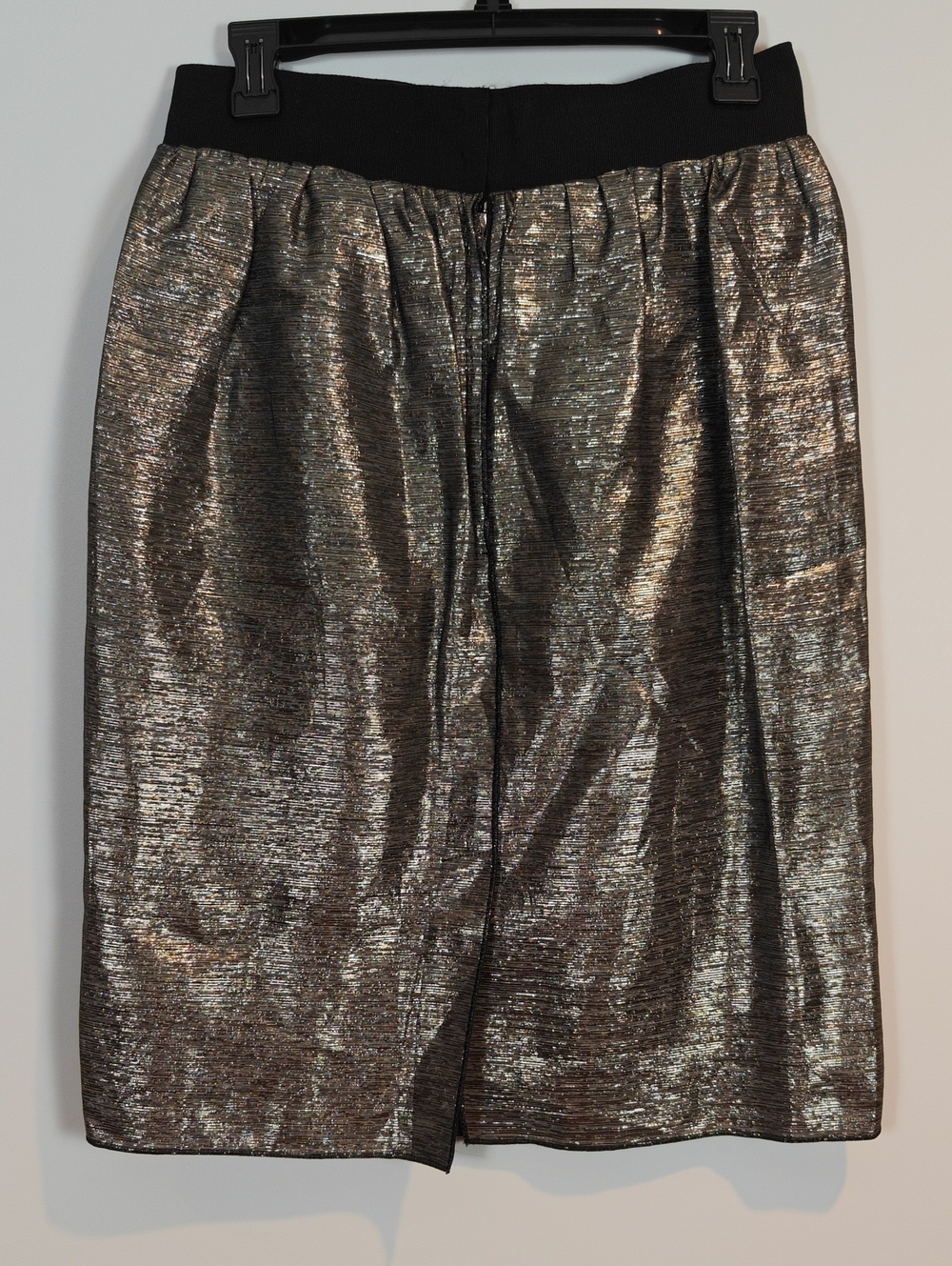DOLCE & GABBANA NWT Designer Silver and Gold Metallic Silk Skirt Size 44 - Picture 8 of 16